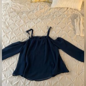 Express Navy Long Sleeve Blouse